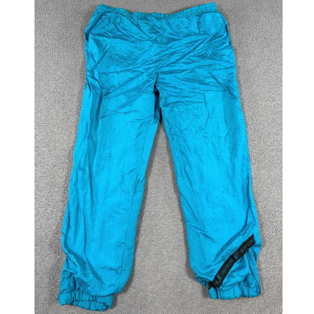 Vintage Florida Marlins Track Pants Men's Large Turqoise Windbreaker 90s Lined